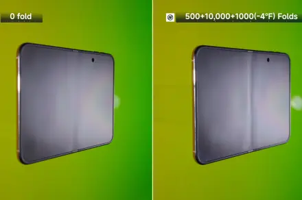 iPhone-ul pliabil rezistă la 11.000 de pliuri, dar șanțul devine vizibil