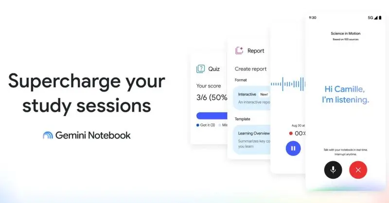 Gemini Notebook introduce înregistrarea audio directă: Adio, aplicații externe!